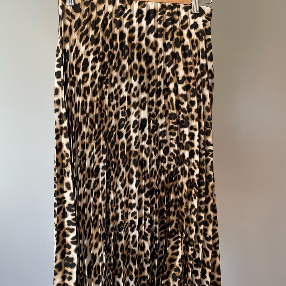 New York & Company Leopard Print A-Line Skirt
